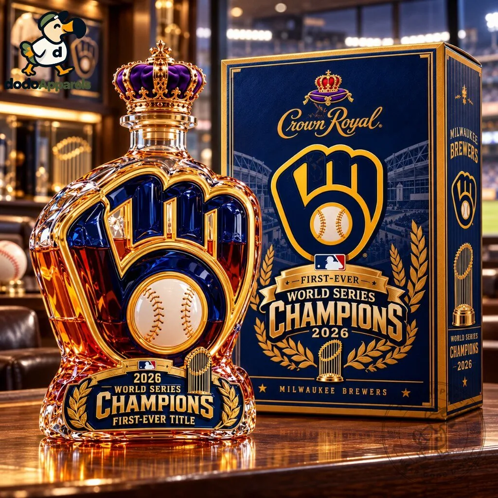 Crown Royal Milwaukee Brewers 2026 World Series Champions Whiskey Decanter Bottle