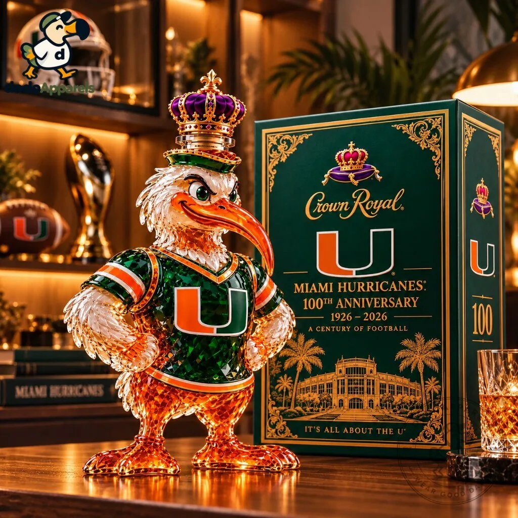 Crown Royal Miami Hurricanes 100th Anniversary Whiskey Decanter