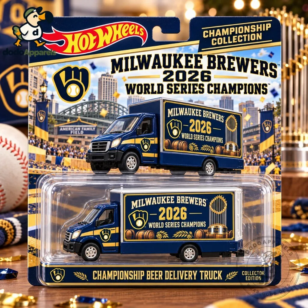 Hot Wheels Milwaukee Brewers 2026 World Series Champions Championship Beer Delivery Truck Diecast